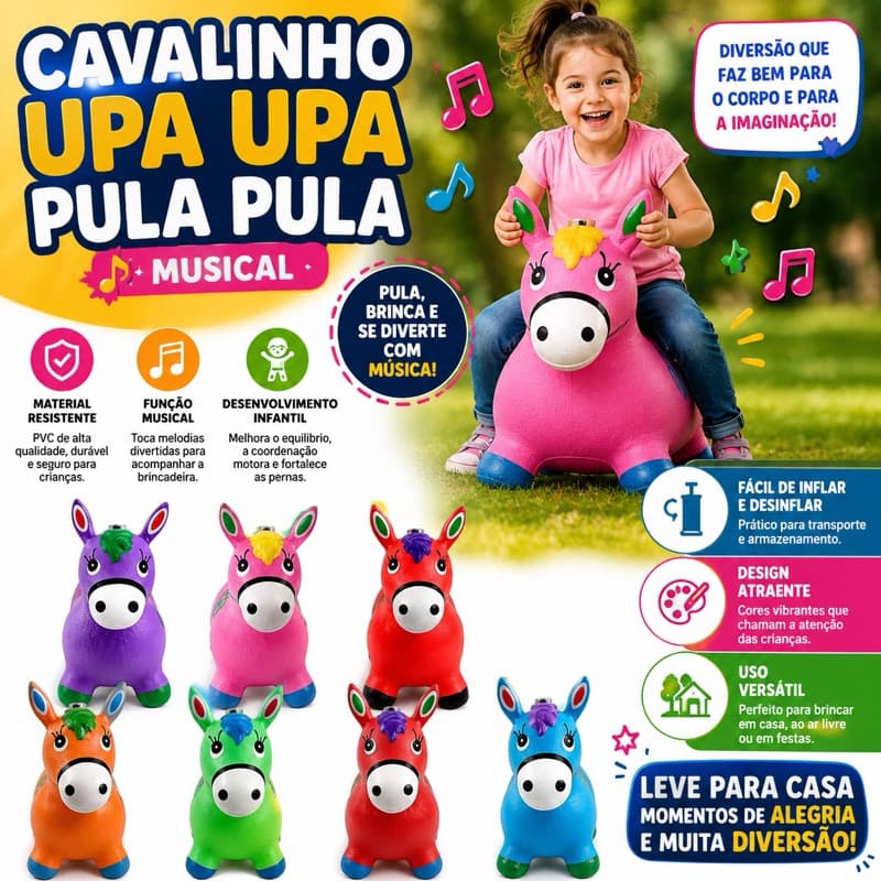 🐴✨ Cavalinho Upa Upa Pula Pula Musical Infantil – Diversão, Música e Desenvolvimento para as Crianças! ✨🐴