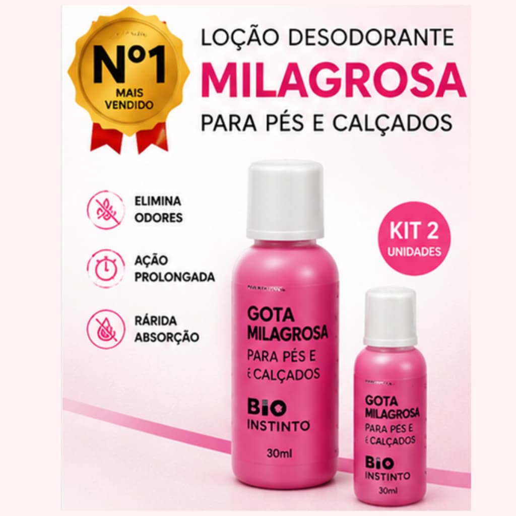 Gota Milagrosa Para os Pés Hidratante Calcanhar Rachado Chulé Bio Instinto 30ml