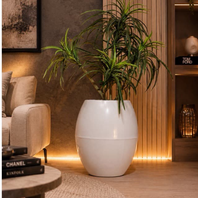 Vaso Oval Liso M para Plantas Ideal para Decoração Sala Jardins