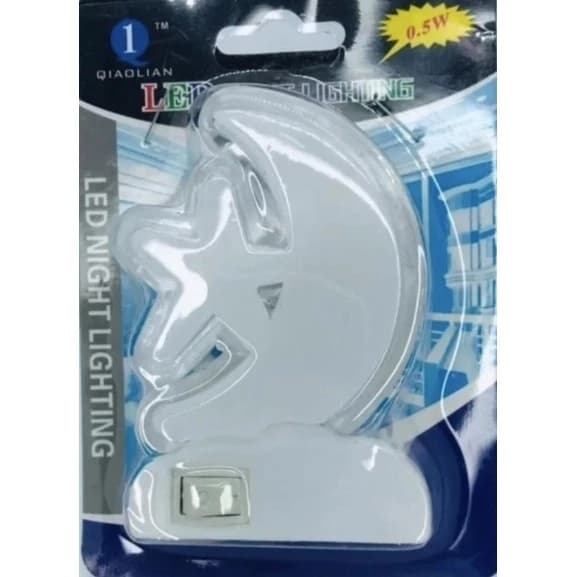 Mini Abajur Infantil De Tomada Led Lua Estrela Luminaria Quarto Bebe Luz Noturna Bivolt
