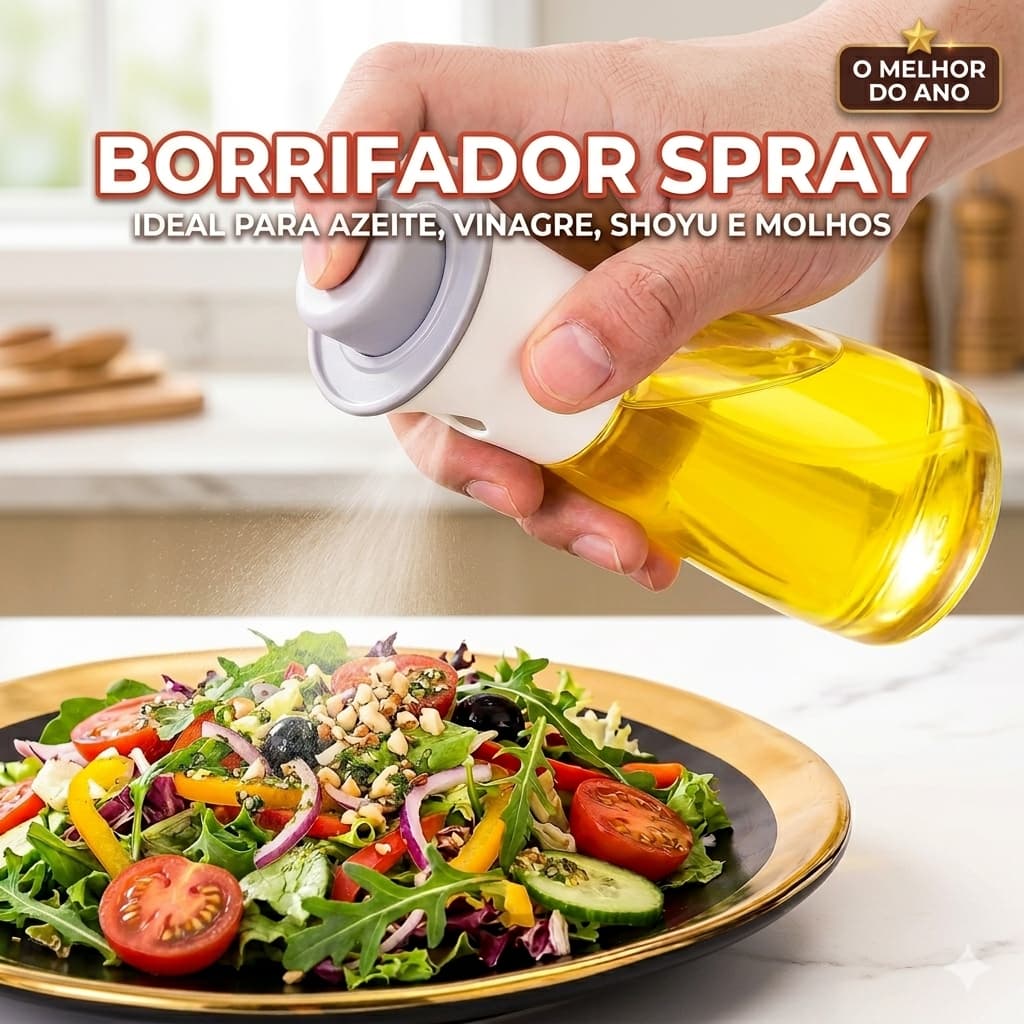 Borrifador Spray Azeite, Shoyu, Vinagre, 180 ml, Tampa colorida