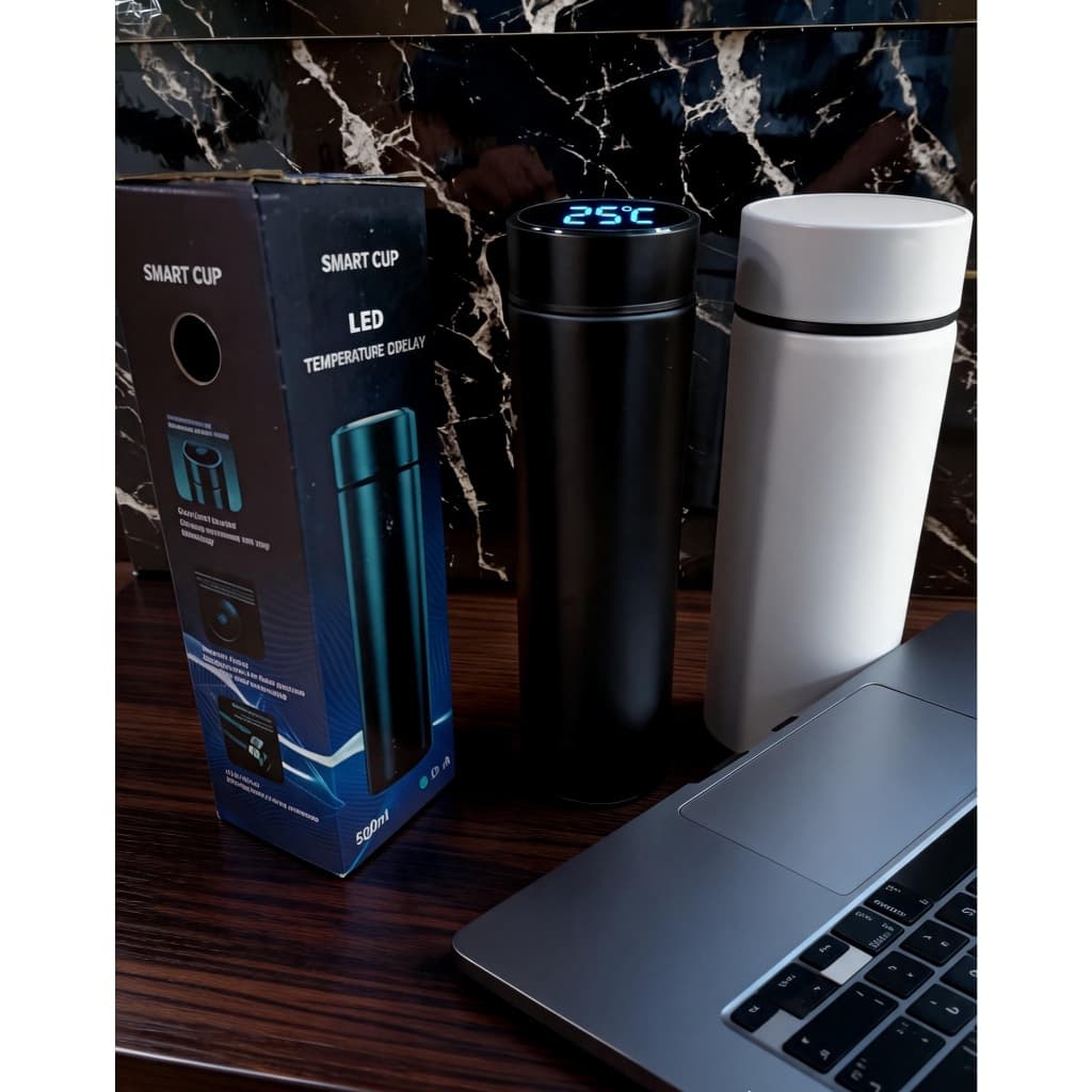 Garrafa Térmica Inox 500ml com Termômetro Digital na Tampa