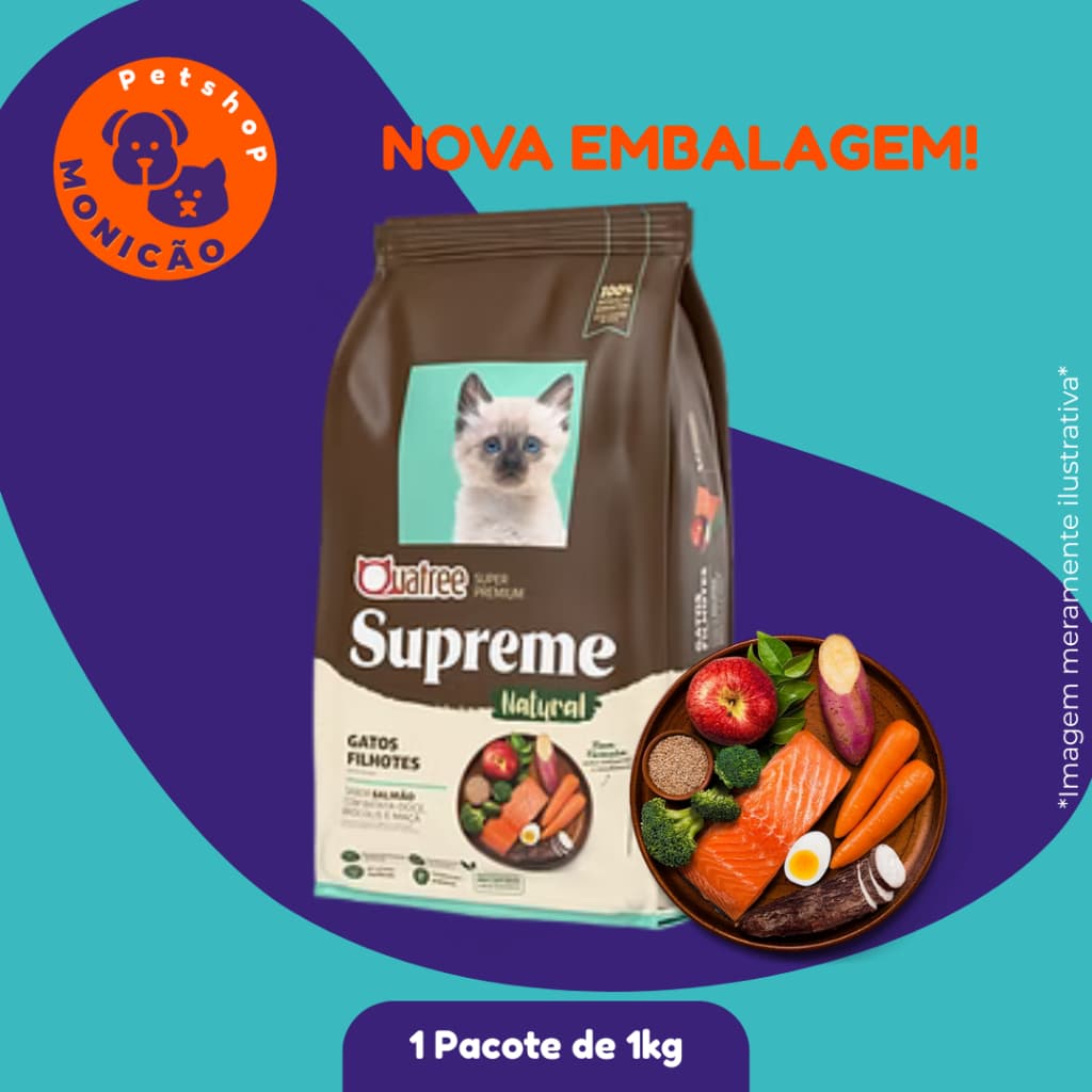 Ração Quatree Supreme para Gatos Filhotes com Fórmula Super Premium 1kg