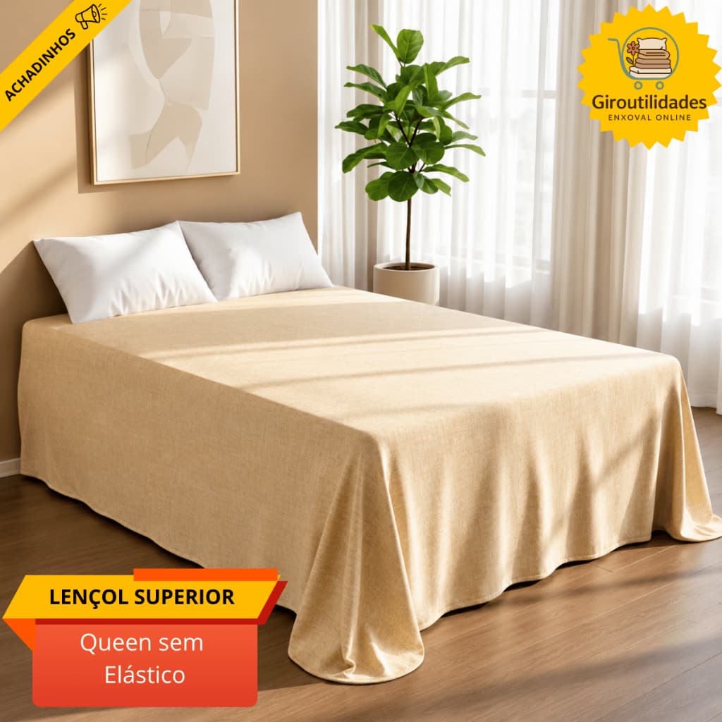 Lençol Cama Queen Sem Elástico Micropercal 400 Fios Aveludado Avulso Varias Cores Não Amassa