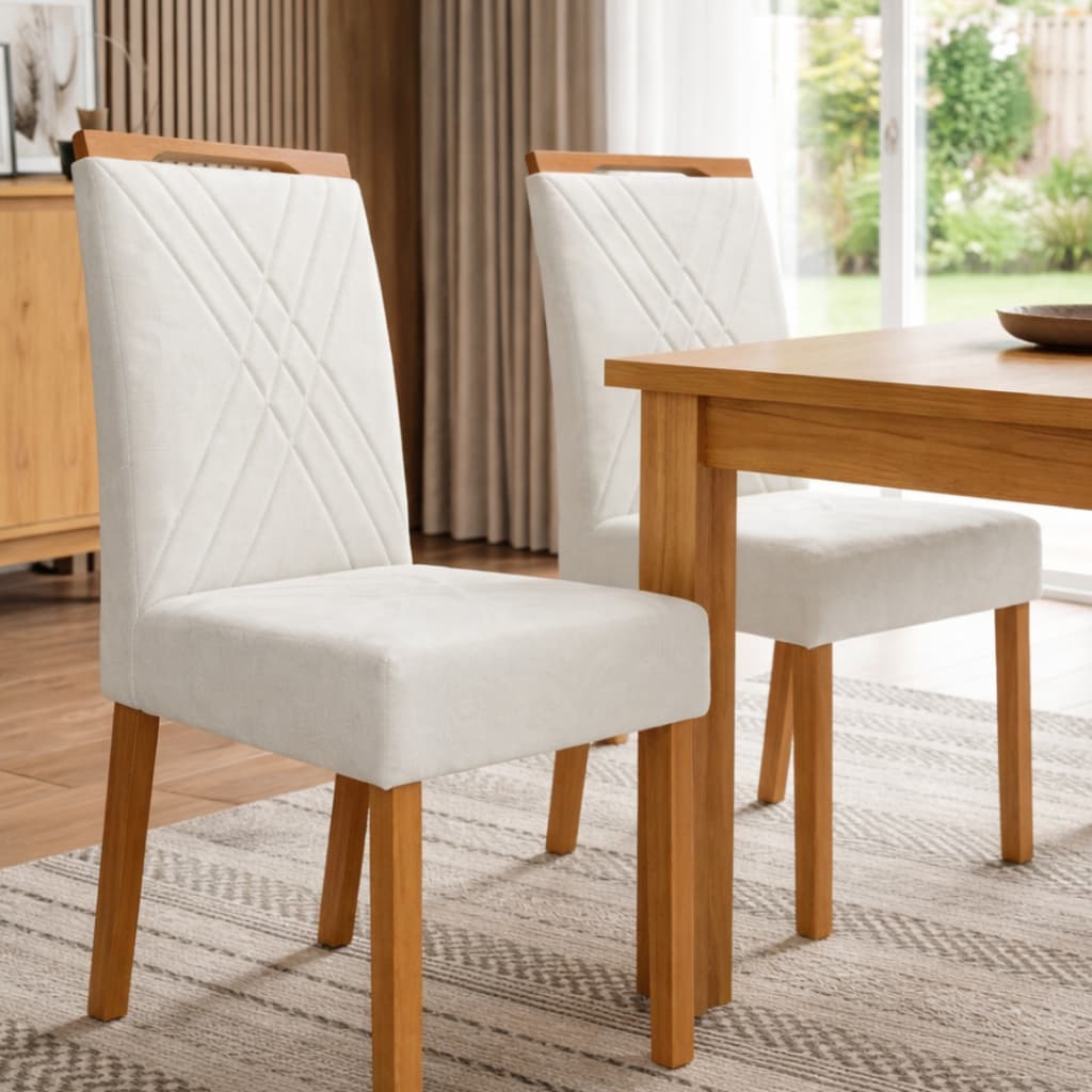 Cadeiras Estofadas para Sala de Jantar Kit com 2 – Elegância e Conforto Supremo