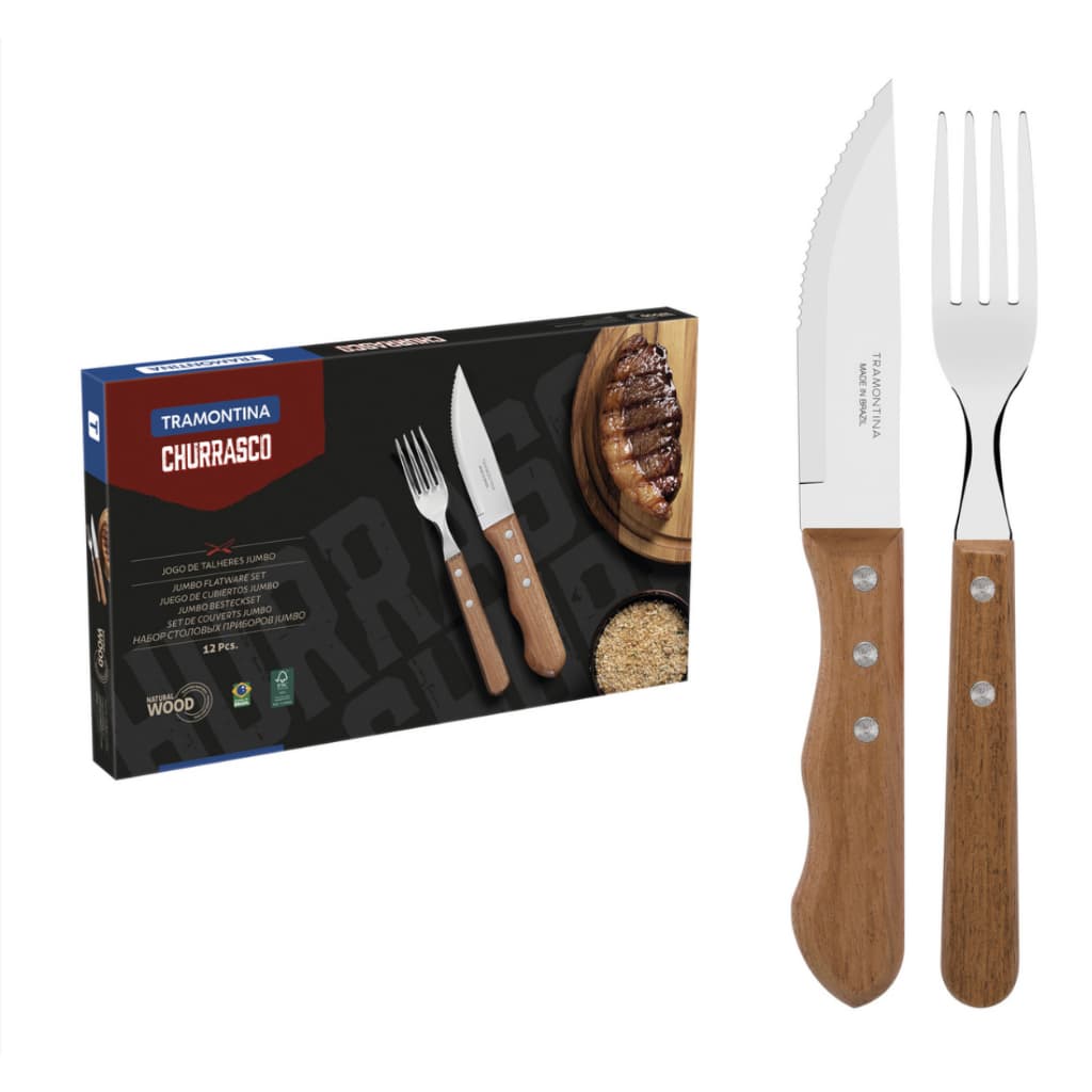Jogo De Talheres Tramontina Churrasco Jumbo 12 Peças