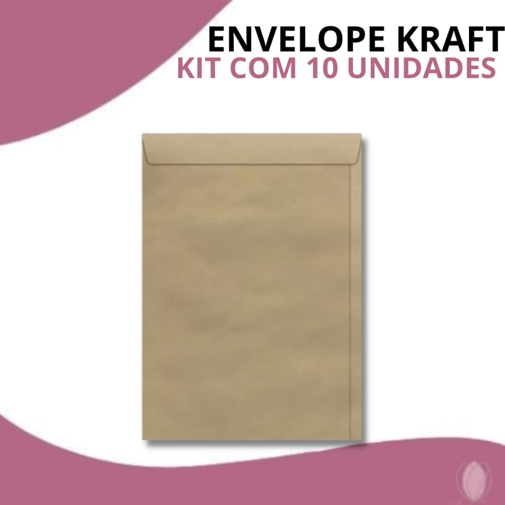 Kit 10 Envelopes Saco Kraft Pardo – Ideal para Documentos e Envios