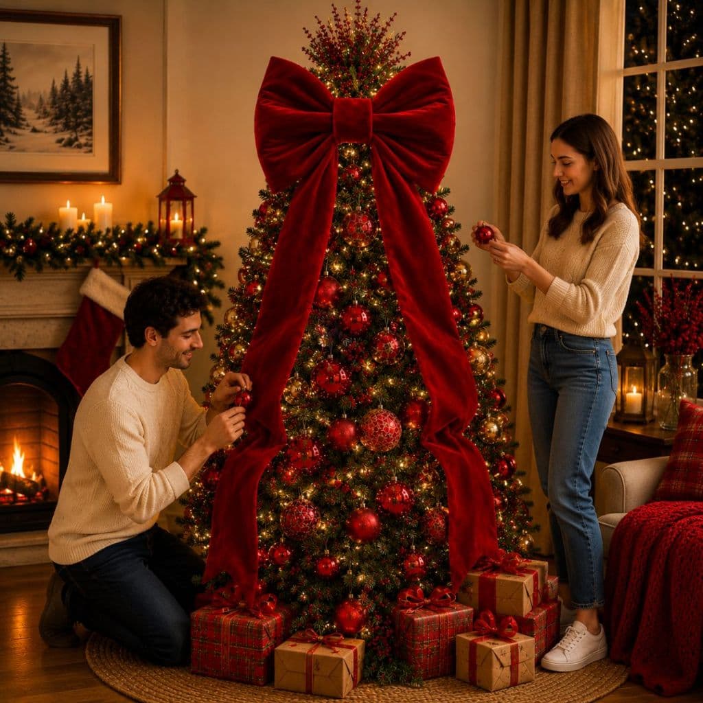 Laço Gigante 60cm Árvore Natal Enfeite Porta Decoração