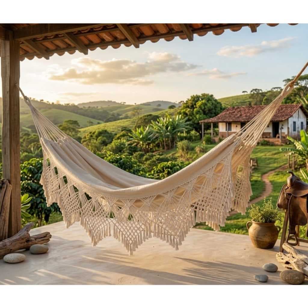 Rede De Dormir Bucho De Boi King Luxo Suporta Até 300 Kg 100% Algodão Promoção