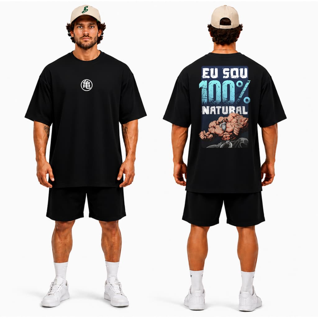 Camiseta Oversized para Academia Musculação 100% Natural Streetwear Treino 100% Algodão
