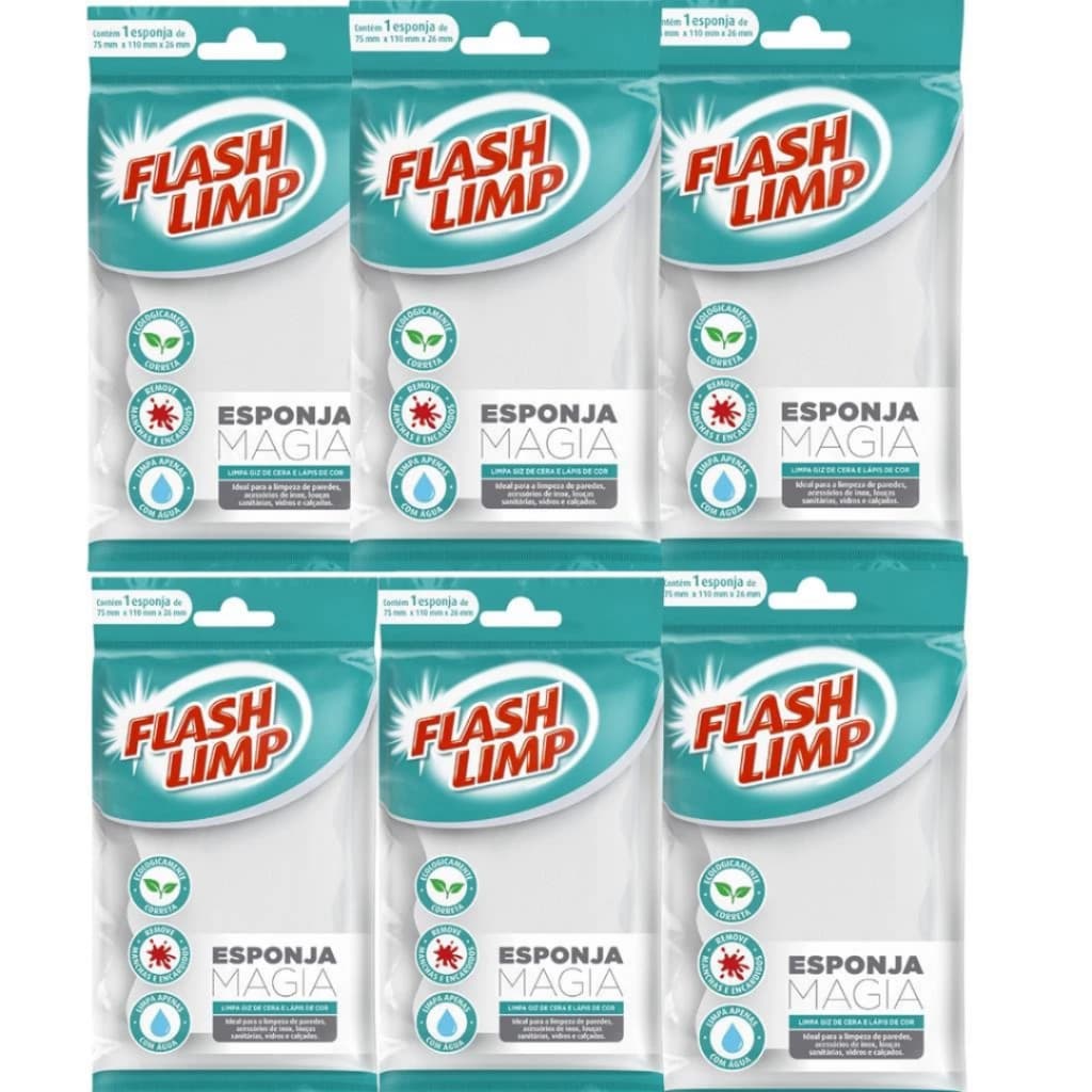 Esponja Magica Tira Mancha c/ 3 - 6 Unidades Flash Limp