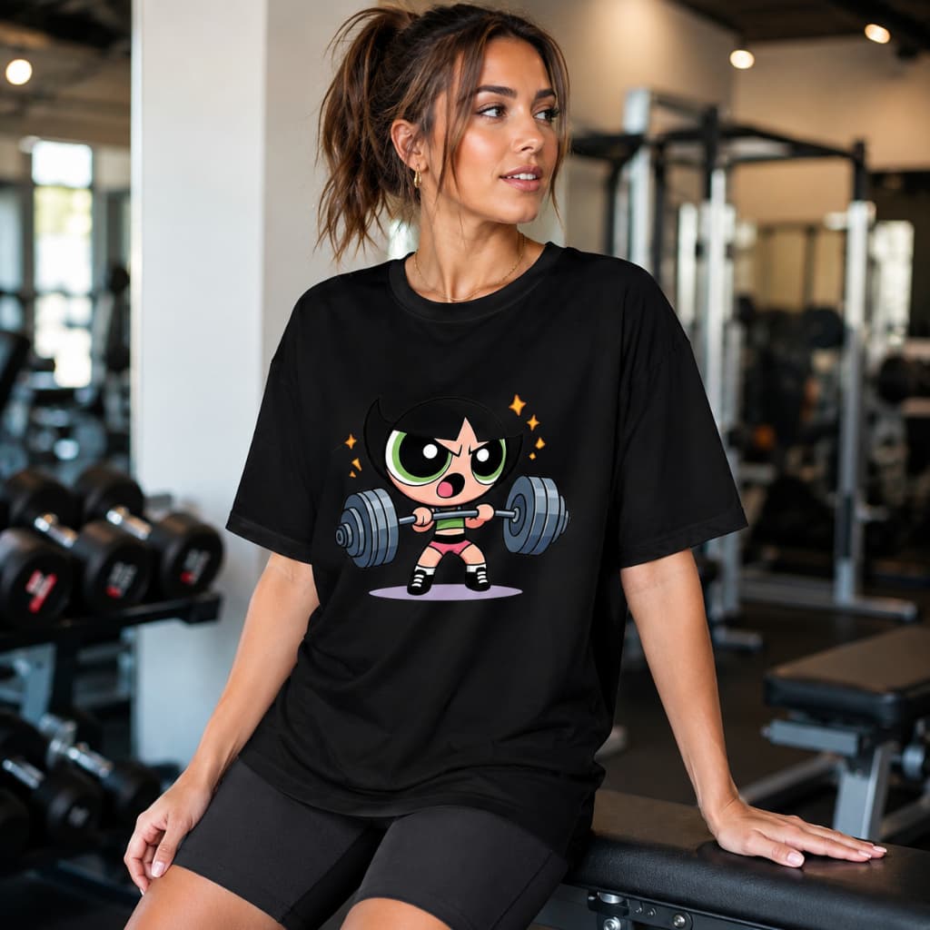 Camisa Docinho Camiseta Feminina Super Poderosas 100% Algodão Estampa Academia Treino Gym