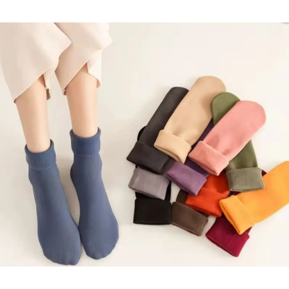 Meias Térmica Grossa Quente Inverno Frio Forrada - Kit 6 Pares