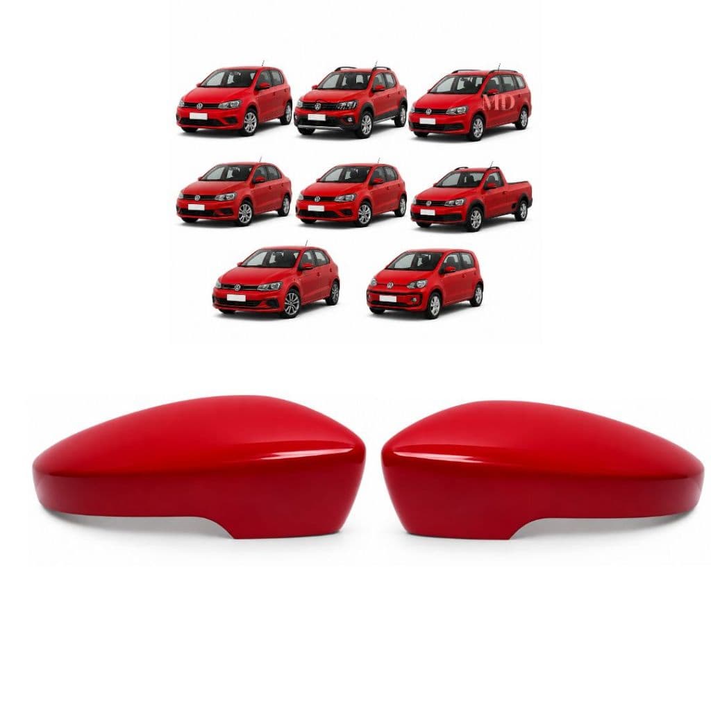 Capa de Retrovisor Linha Volkswagen G6 G7 G8 – Vermelho Tornado | Com Furo para Pisca