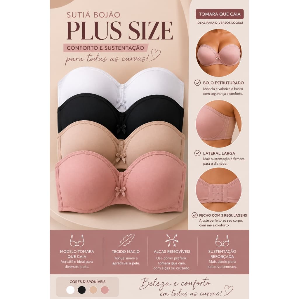 Sutiã Bojão Plus Size Feminino