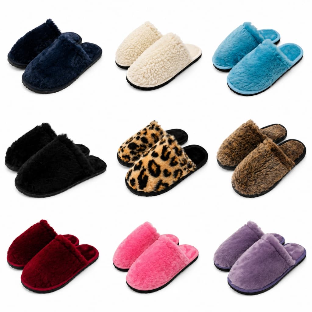 Pantufa Chinelo Pelúcia Tamanho Adulto Sandália de Inverno Unissex Varias Cores