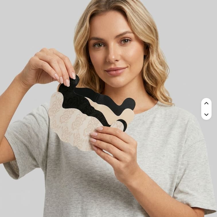 sutiã invisivel sustentação  levanta os seios modela estilo renda adesivo resistente preto ou bege