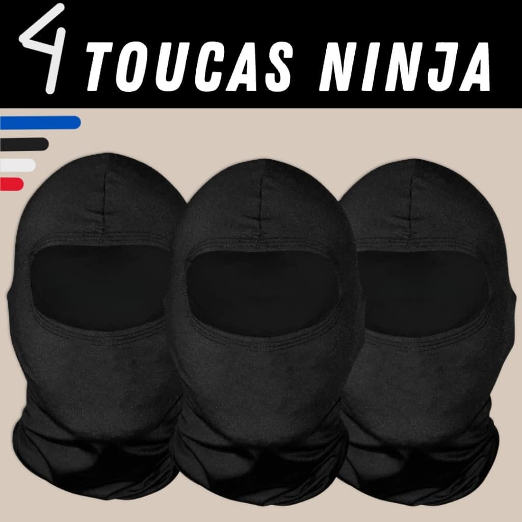 Kit 4 Touca Balaclava Toca uv Proteção Solar Térmica bala clava Motoqueiro Motoboy touca preta