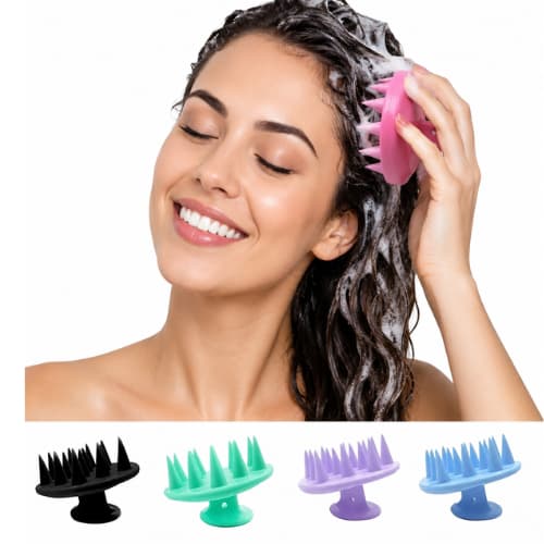 Escova Massageadora Silicone Para Couro Cabeludo Lavagem Capilar
