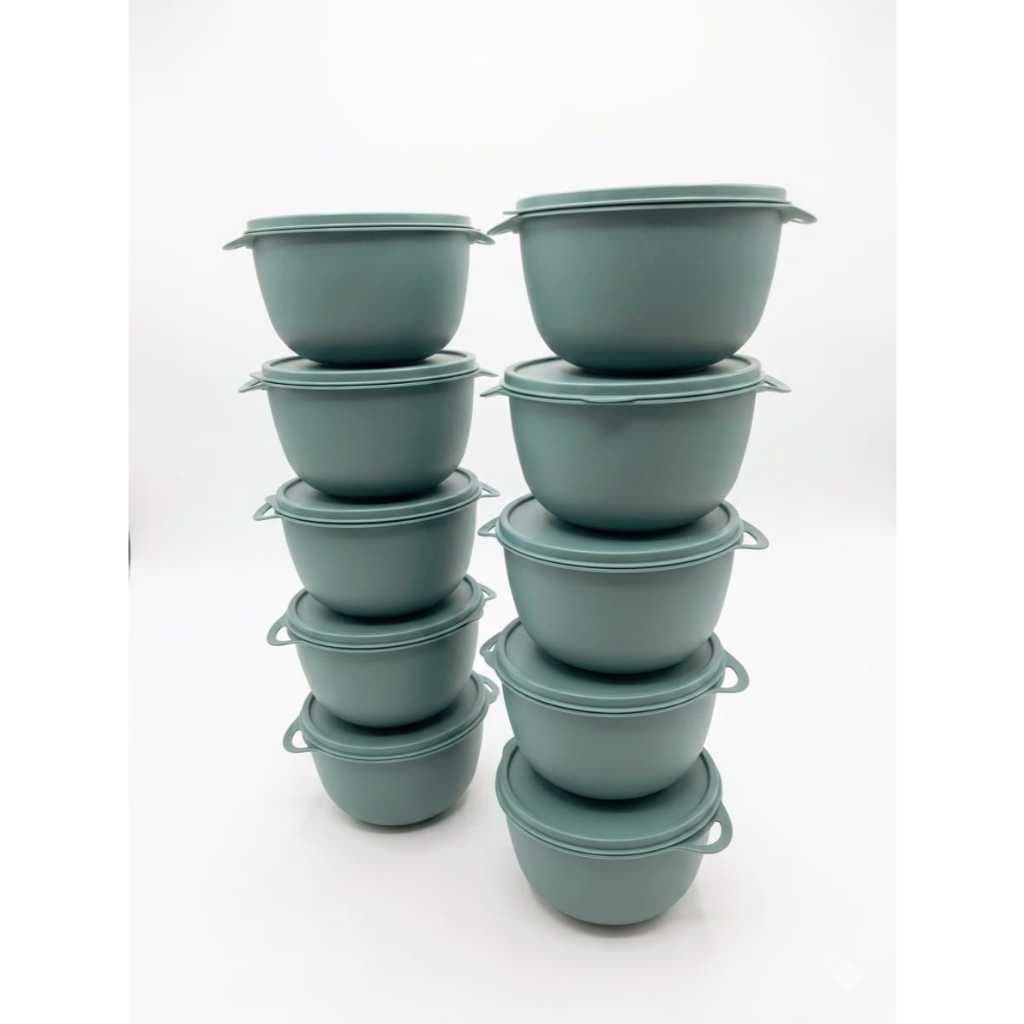 Kit 10 Potes Bowls 500ml Com Tampa Verde Menta Pastel