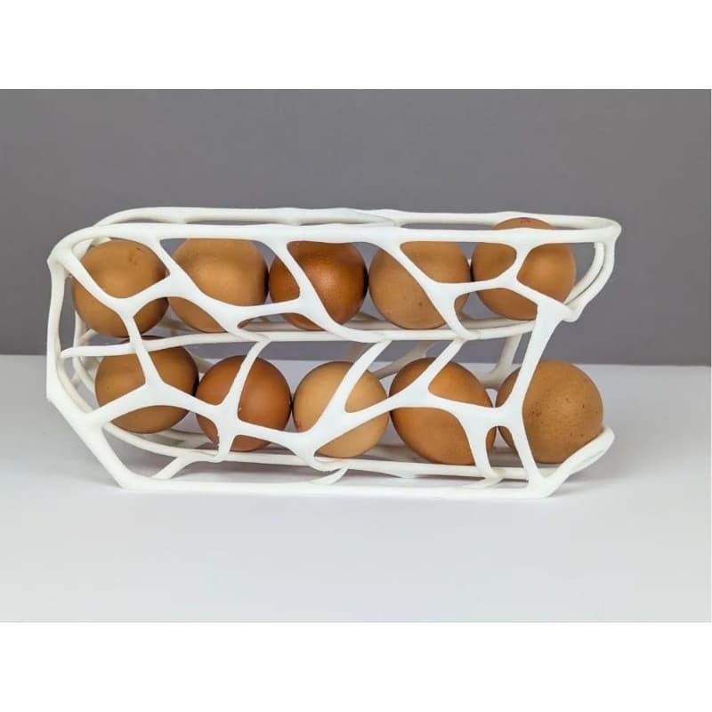 Porta Ovos Estilo Orgânico | Organizador Moderno para Geladeira e Cozinha