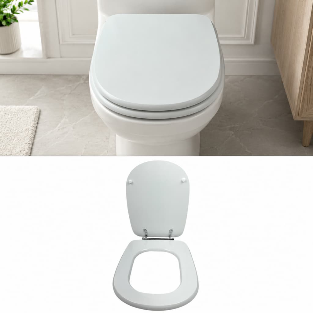 Assento Tampa Vaso Sanitário Mdf Quadrado 43x34 Universal