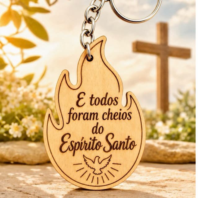 Kit Chaveiro FOGO, CHEIOS DO ESPIRITO SANTO, para decoração, festa, igreja, lembrancinhas em MDF