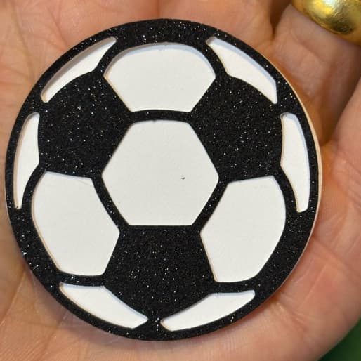 APLIQUE BOLA DE FUTEBOL 5CM EM PAPEL - FESTA FUTEBOL - DECORAÇÃO COPA DO MUNDO