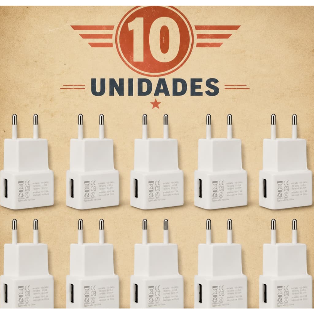 10 Fontes Carregador USB Universal Android iPhone Envio Rápido