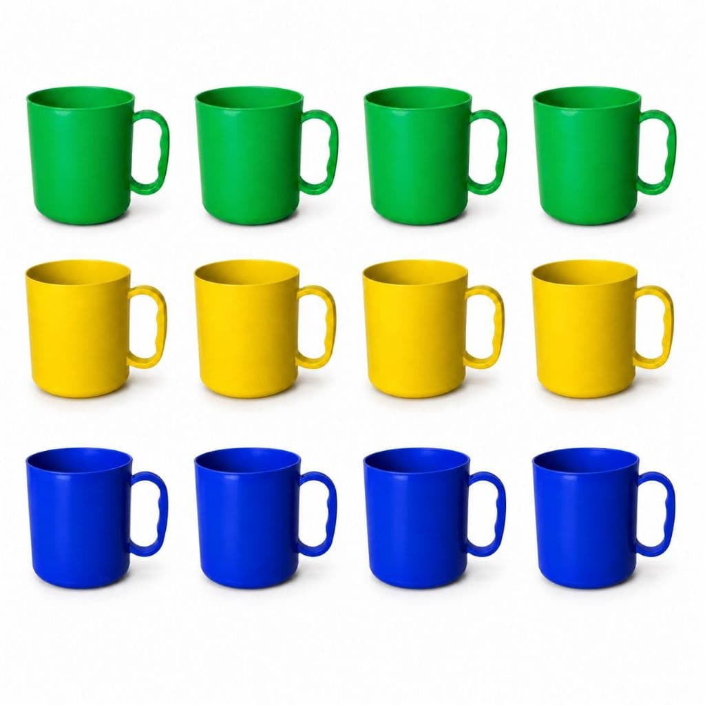 Kit Canecas Festa 450ml Plástico Coloridas Brasil Escola Criança Creche Cantina