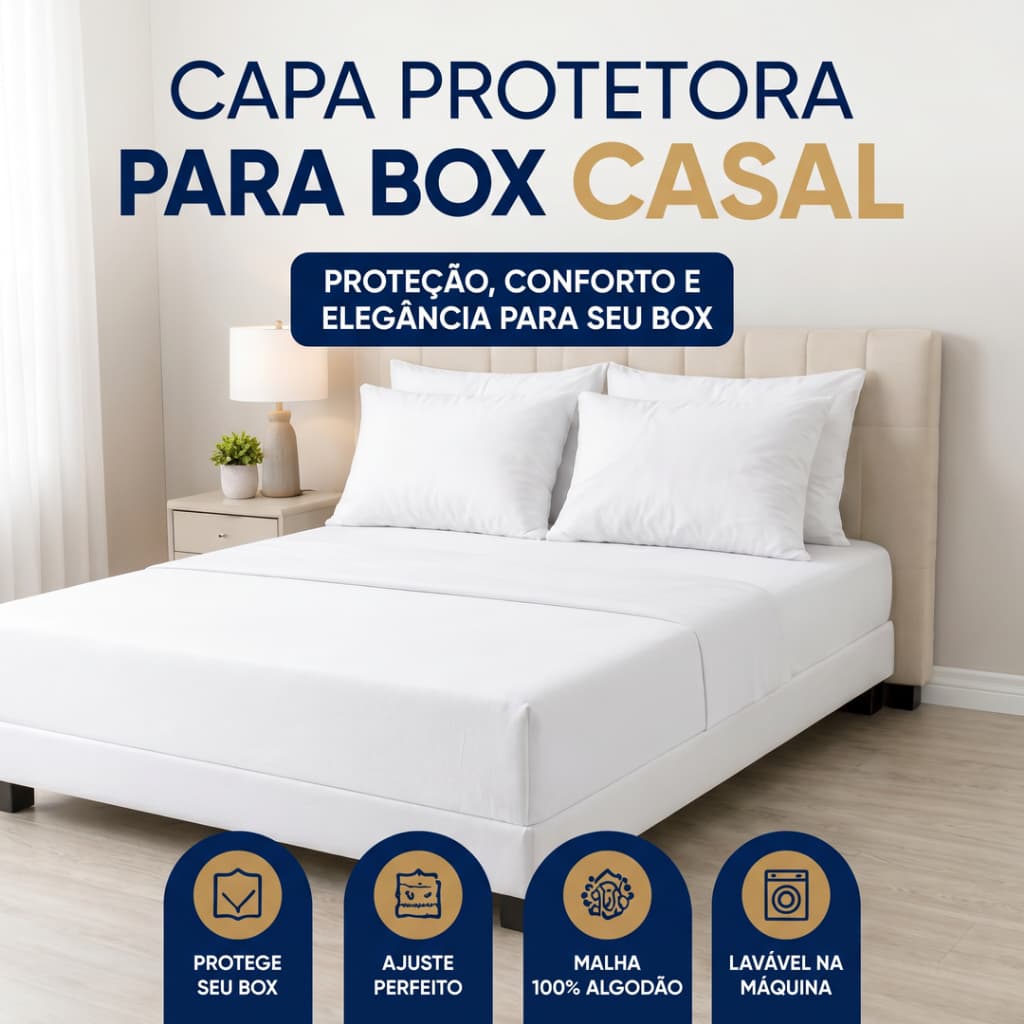 Saia Box Casal Premium com Elástico Encaixe Perfeito e Acabamento Elegante Malha 100% Algodão