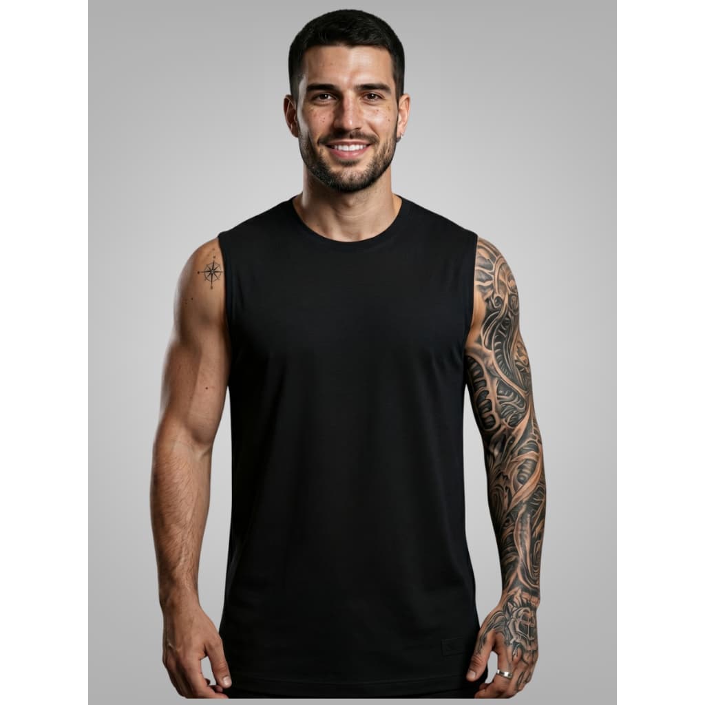 Camisetas Regata Masculina Oversized Academia Colete Masculino Machão Longline Sem Estampa
