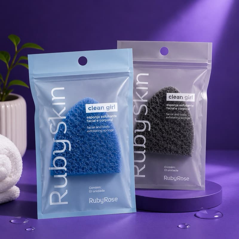 Esponja Esfoliante Facial e Corporal Ruby Rose Clean Girl