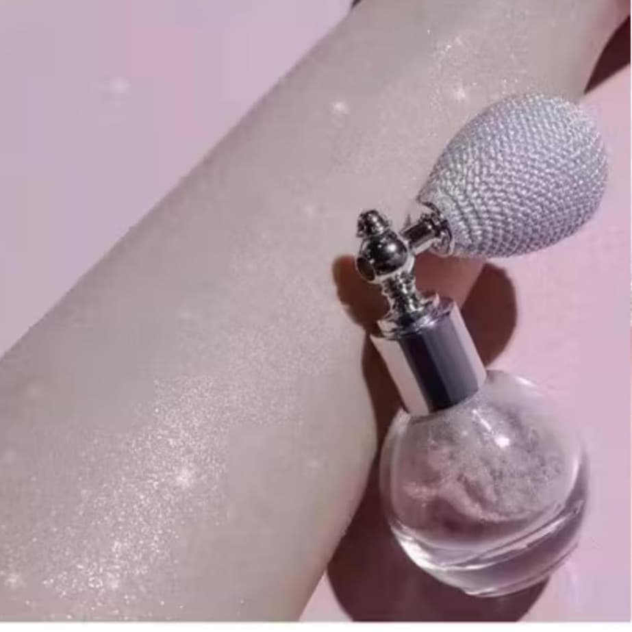 Iluminador Pó Solto Spray Brilho Rosto Corpo Em Glitter