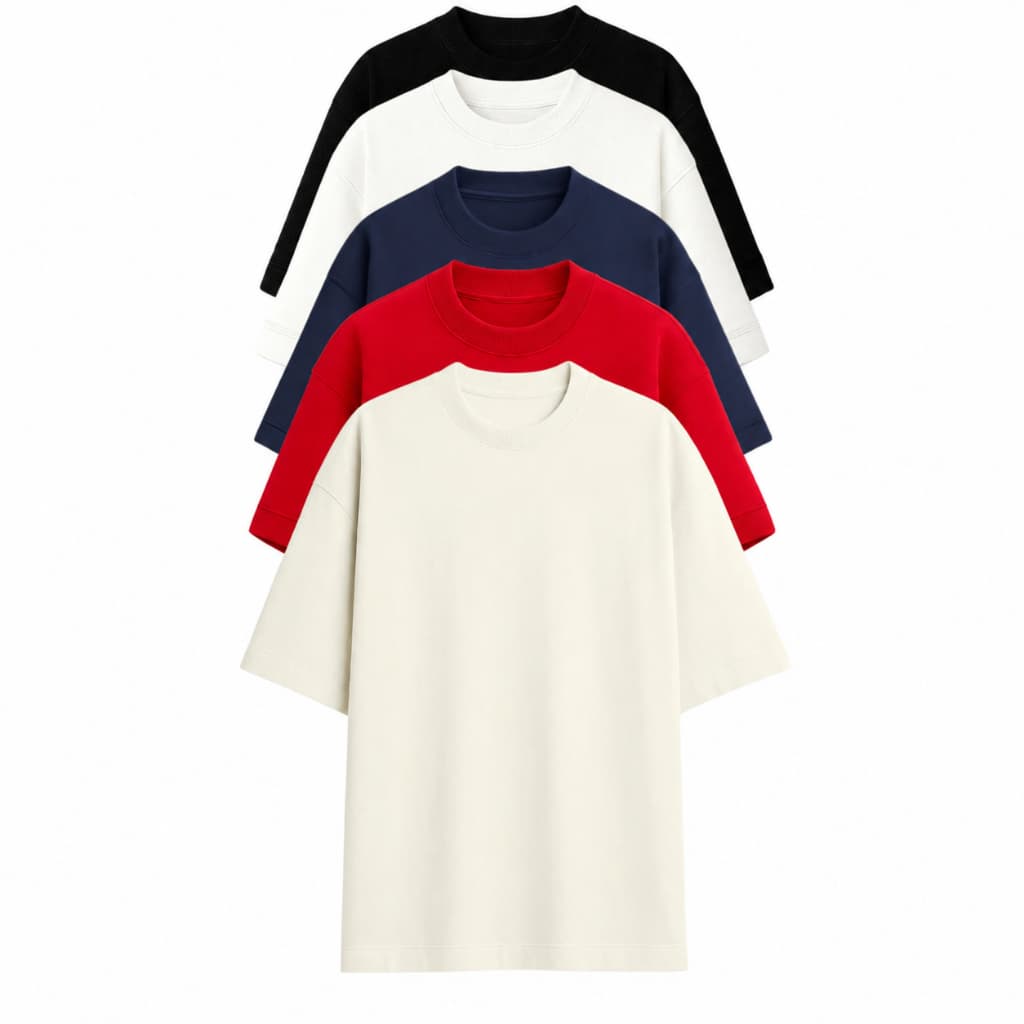 Kit 5 Camiseta Oversized Lisa - Malhão Heavy (Premium)
