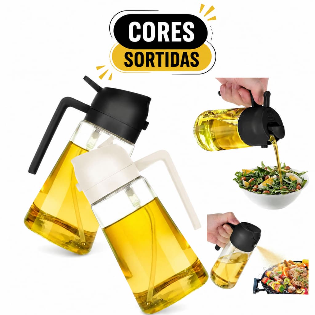 Borrifador Spray Azeite Óleo Vinagre 2 em 1 Dosador 470ml Air Fryer