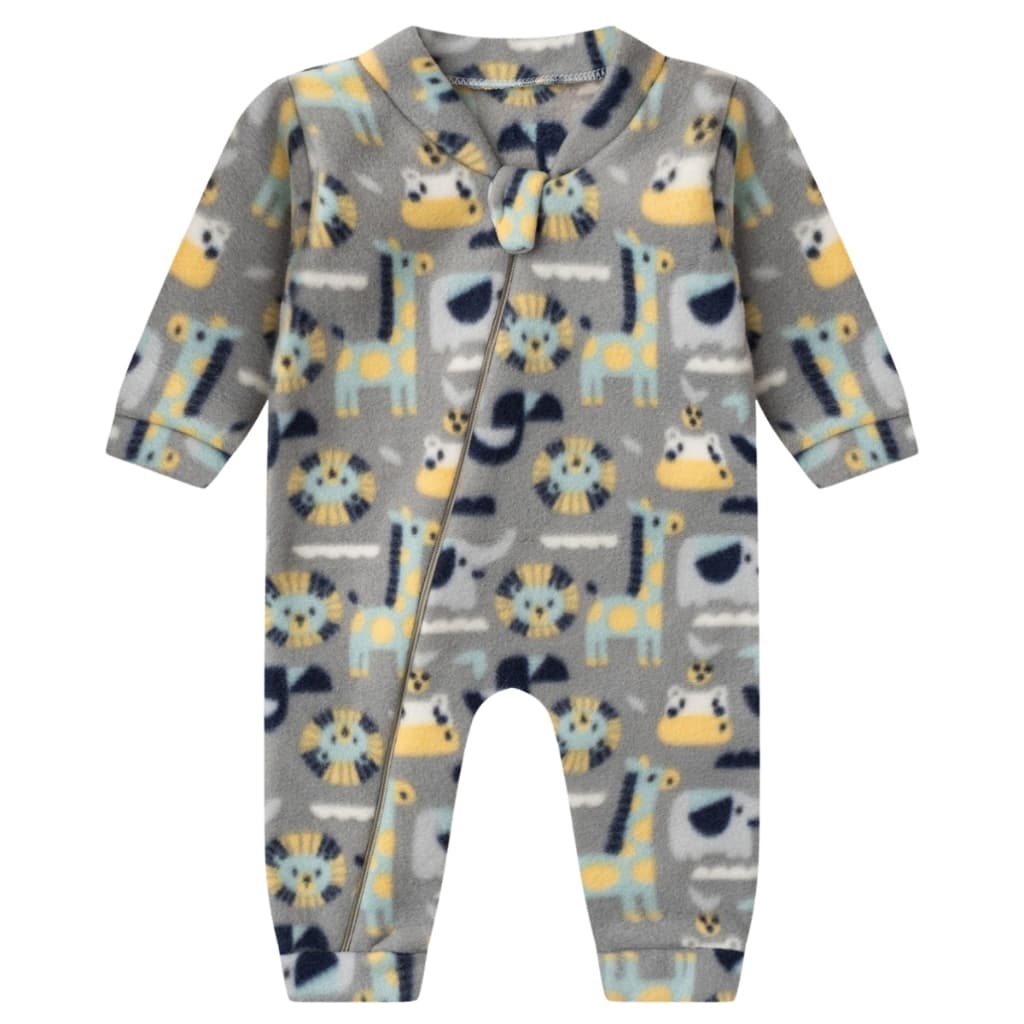 Macacão Bebê Soft Quentinho Zíper Inverno Enxoval Menino Menina (RN/P/M/G/1)