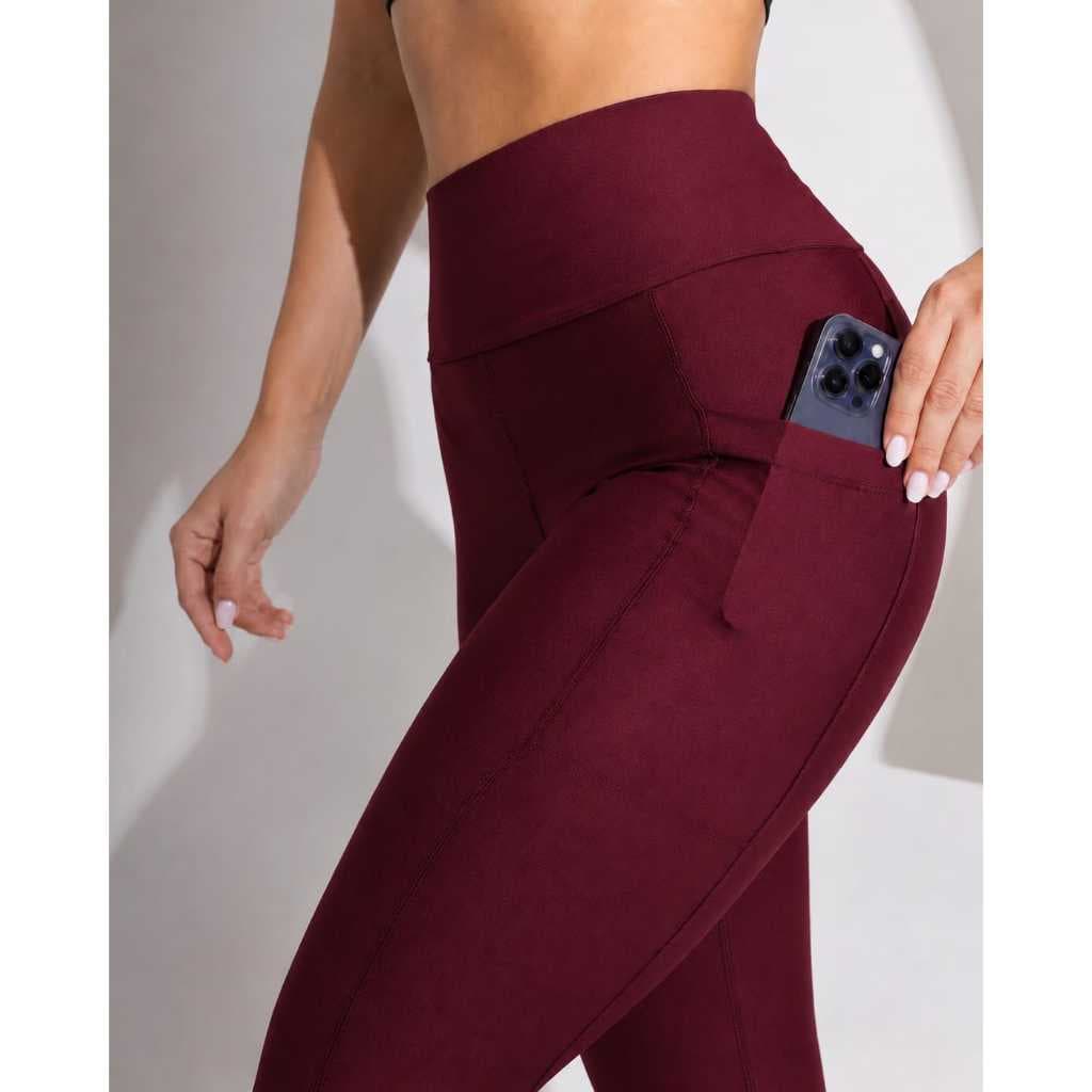 Legging Fitness Feminina Premium, Cintura Alta c/ Bolso, Zero Transparência, Blackout, Modeladora