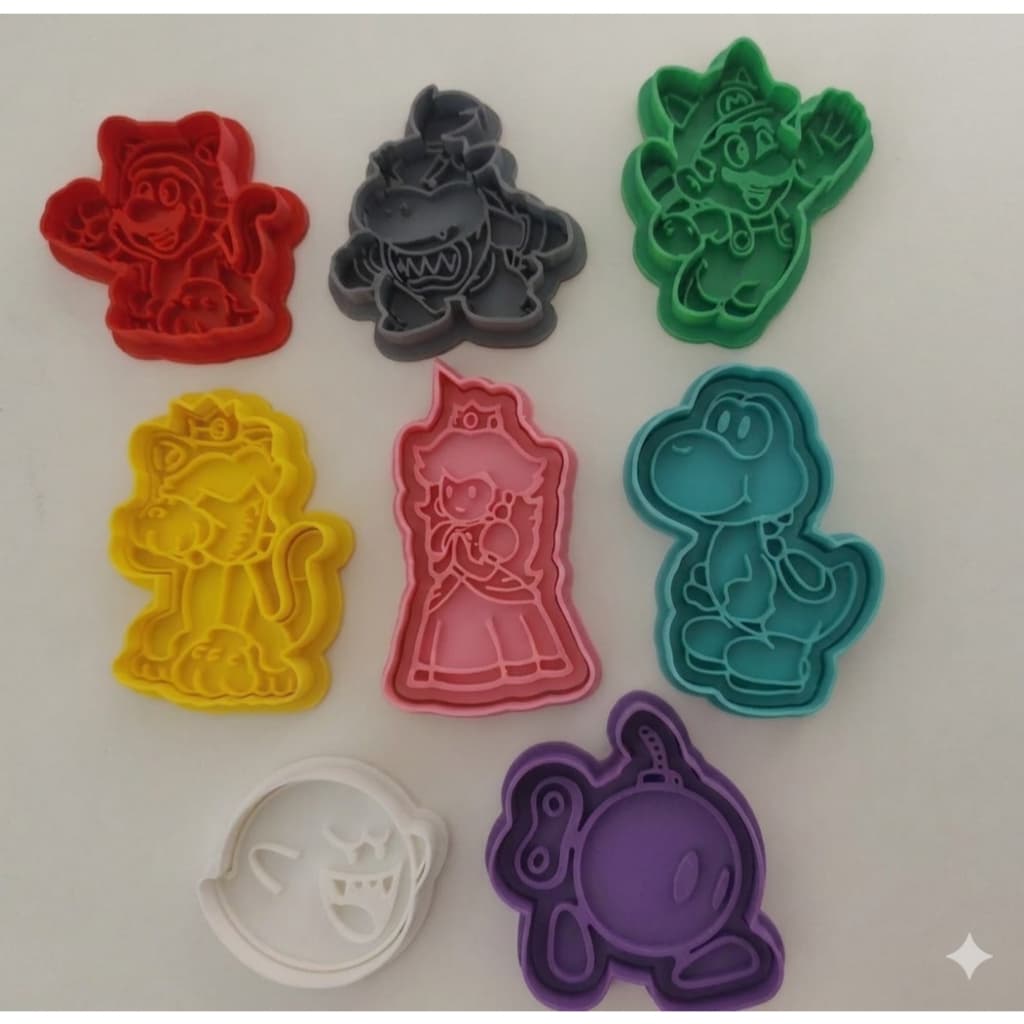 Kit 8 Cortador Marcador Super Mario Pasta Americana