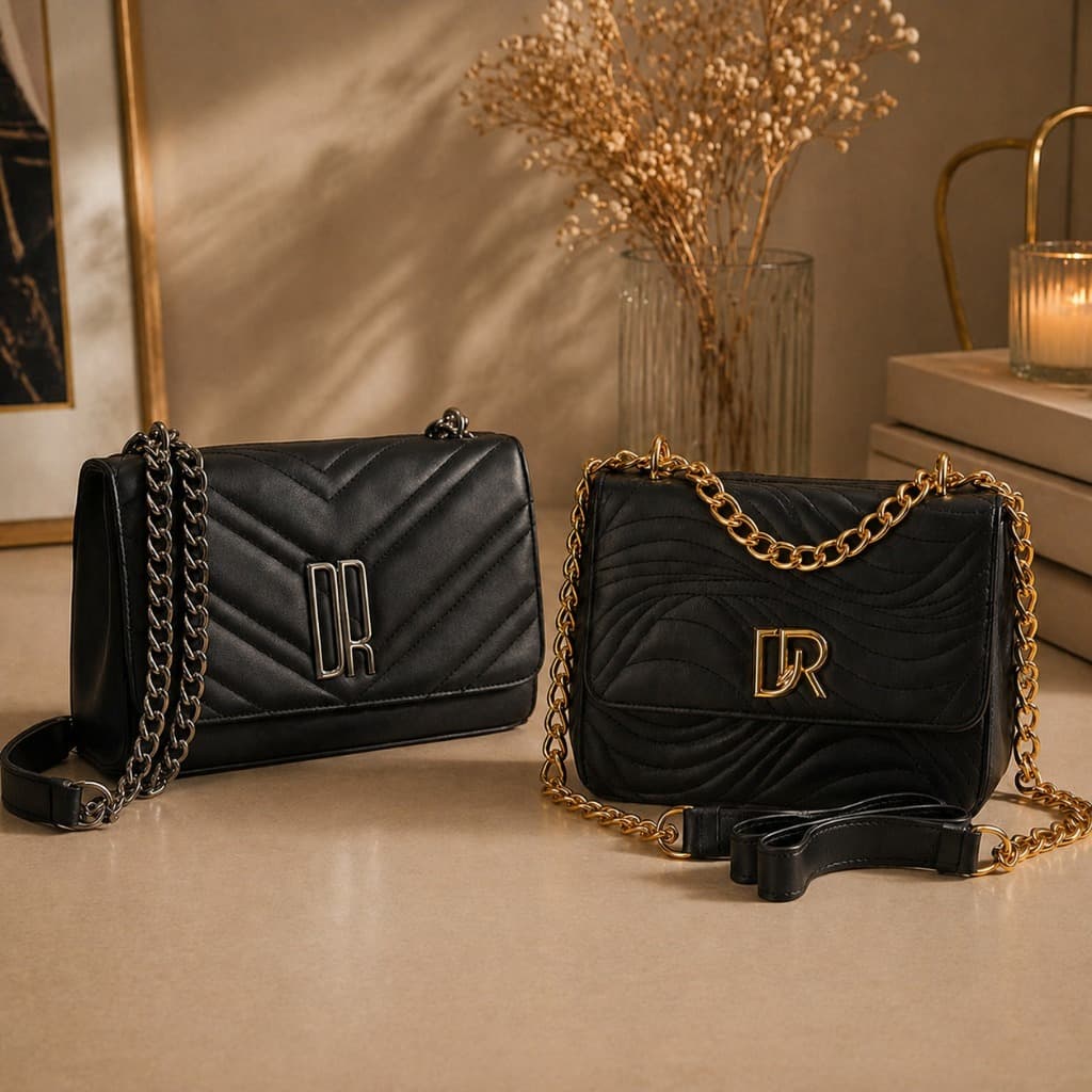 Kit 2 Bolsa Feminina Tote Bag Pequena Estilosa Alça Corrente Tiracolo Elegante Casual Envio Imediato
