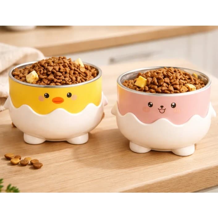 Kit Comedouro elevado - Chick - Lavável e bonito - Produto Qualidade Premium