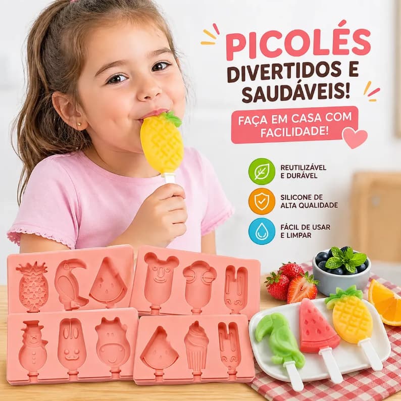 Forma De Picolé Divertida Silicone Com Palitos – OFFERS MAGIC