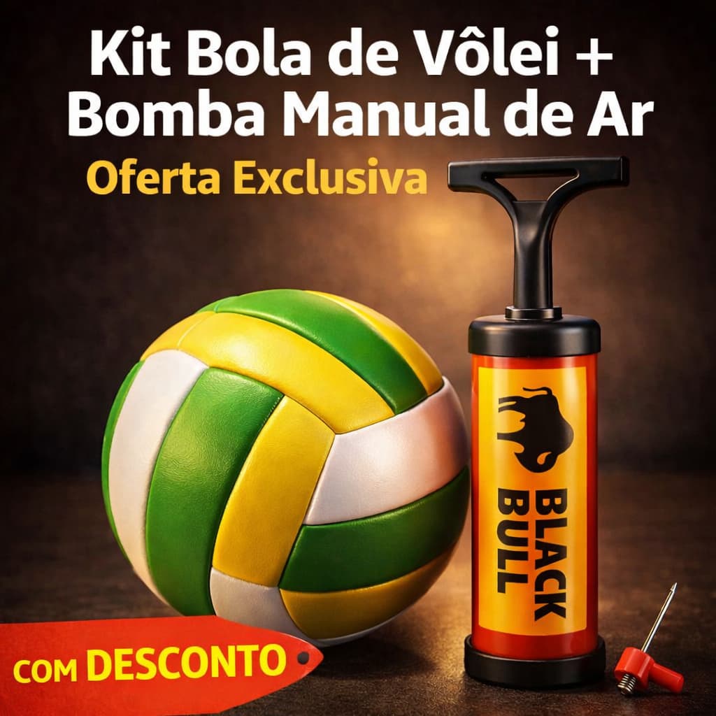 Bola de Vôlei + Bomba Manual de Ar – Oferta Exclusiva