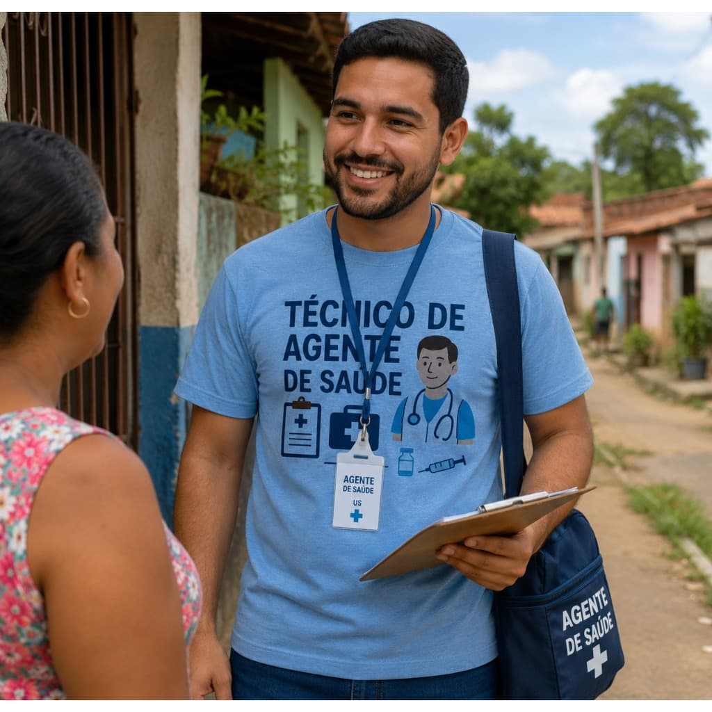 Camiseta Masculina Técnico de agente de saúde