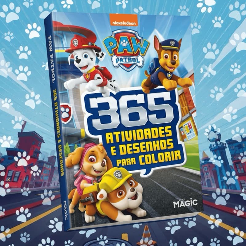 Livro 365 Atividades e Desenhos Patrulha Canina, Livros de Colorir Infantil