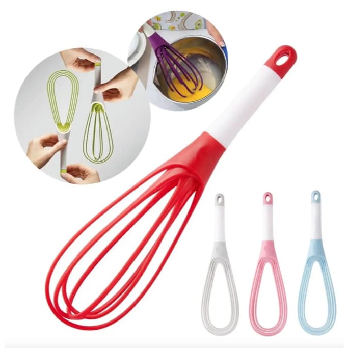 Batedores De Cozinha Clink Bate Clara Ovos Fuet Retrátil De Plástico Abre E Fecha 29 cm