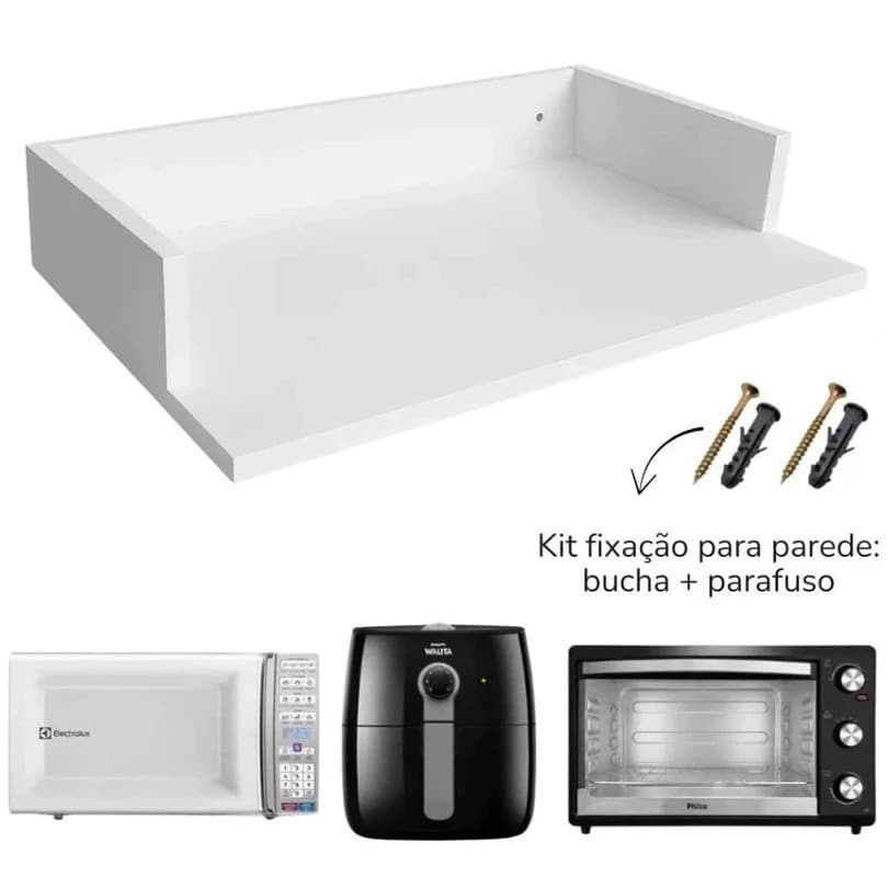 Nicho Suporte de Parede para Micro-ondas/Forno/em MDF 100% 60x40 cm resistente durável
