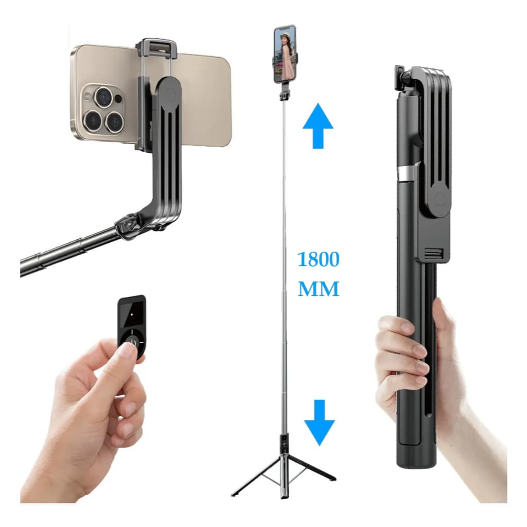1.8M/2M Tripé Inteligente  Tripé Estável 360° para Celular Selfie Stick