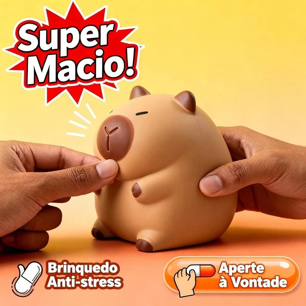 Capivara Antiestresse Squishy Fofo Elástico Macio Para Apertar e Relaxar