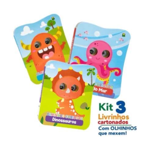 Kit 3 Livros - Olhinhos Curiosos - Monstros + Dinossauros + Seres do Mar